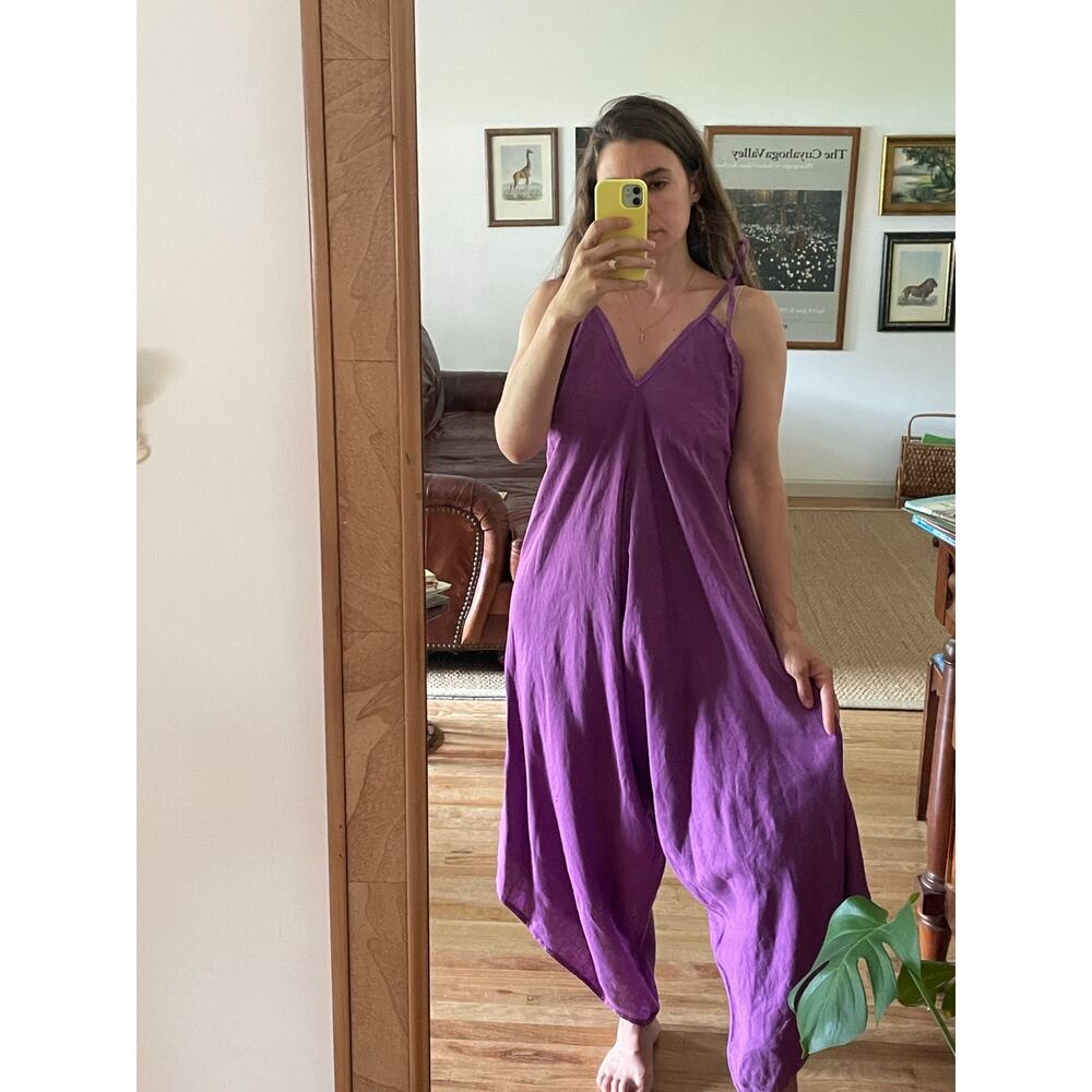 Puro Lino Purple Amethyst Jumpsuit Baggy - Picture 2 of 8